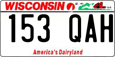 WI license plate 153QAH
