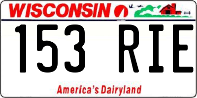 WI license plate 153RIE