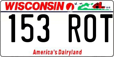 WI license plate 153ROT