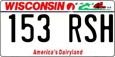 WI license plate 153RSH