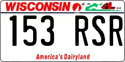 WI license plate 153RSR