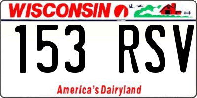 WI license plate 153RSV