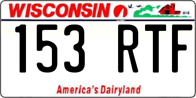 WI license plate 153RTF