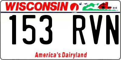 WI license plate 153RVN