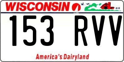 WI license plate 153RVV