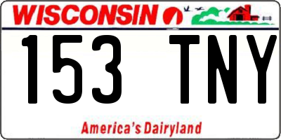 WI license plate 153TNY