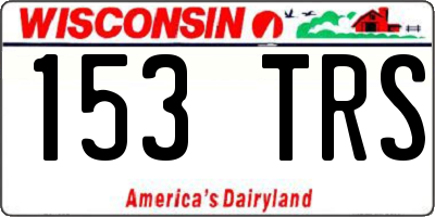 WI license plate 153TRS