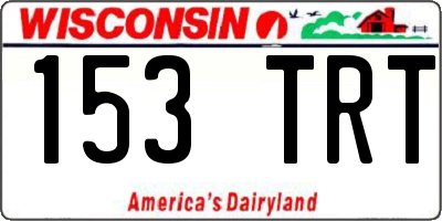 WI license plate 153TRT