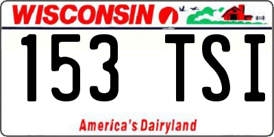 WI license plate 153TSI