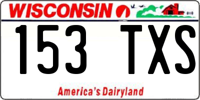 WI license plate 153TXS