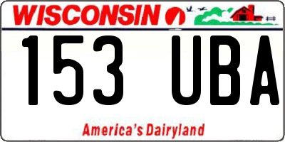 WI license plate 153UBA