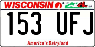 WI license plate 153UFJ