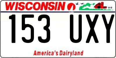 WI license plate 153UXY