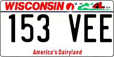 WI license plate 153VEE