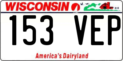 WI license plate 153VEP
