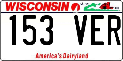 WI license plate 153VER