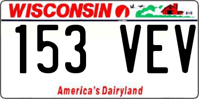 WI license plate 153VEV