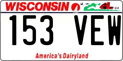 WI license plate 153VEW