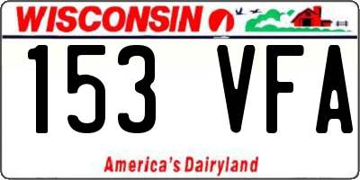 WI license plate 153VFA