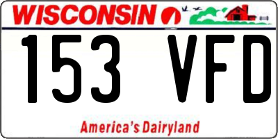 WI license plate 153VFD
