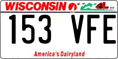 WI license plate 153VFE