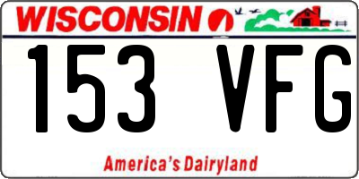 WI license plate 153VFG