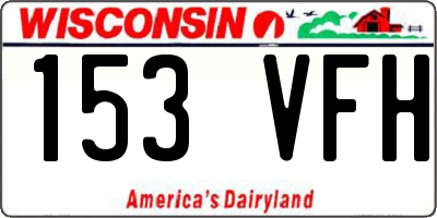 WI license plate 153VFH