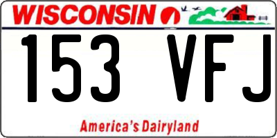 WI license plate 153VFJ