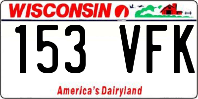 WI license plate 153VFK