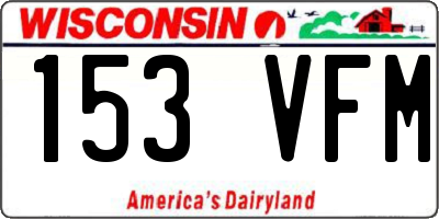 WI license plate 153VFM