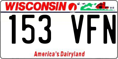 WI license plate 153VFN