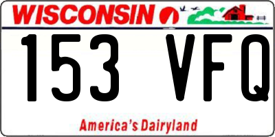 WI license plate 153VFQ