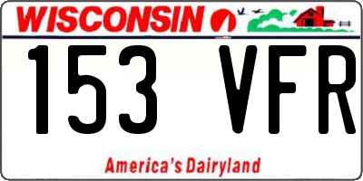 WI license plate 153VFR