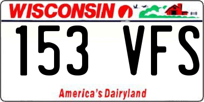 WI license plate 153VFS