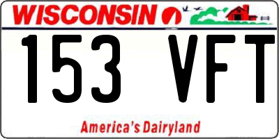 WI license plate 153VFT