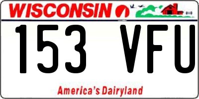 WI license plate 153VFU