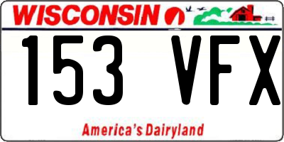 WI license plate 153VFX