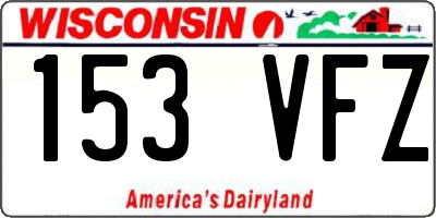 WI license plate 153VFZ