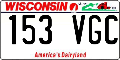 WI license plate 153VGC