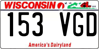 WI license plate 153VGD