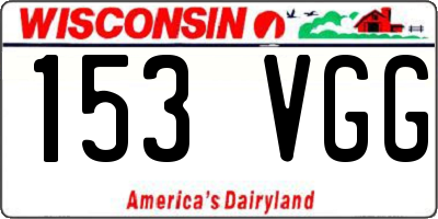 WI license plate 153VGG