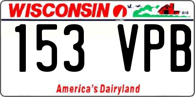 WI license plate 153VPB