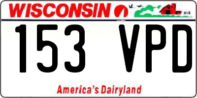WI license plate 153VPD