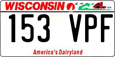 WI license plate 153VPF