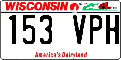 WI license plate 153VPH