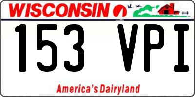WI license plate 153VPI
