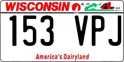 WI license plate 153VPJ