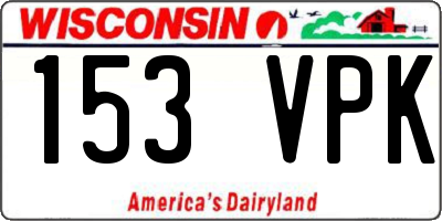 WI license plate 153VPK