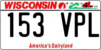 WI license plate 153VPL