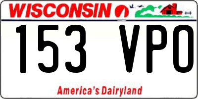 WI license plate 153VPO